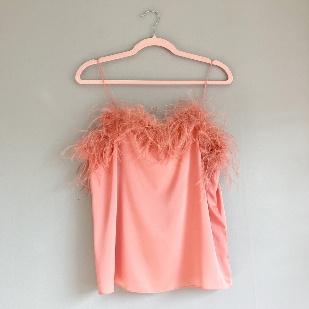 NWT J.Crew Collection Limited Edition Silk Feather Trim Top